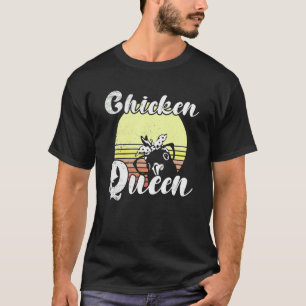 Brutale Kip Retro Zonsondergang Kip Queen Bril T-shirt