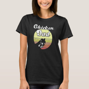 Brutale Kip Retro Zonsondergang Kip Vader Kippen T-shirt