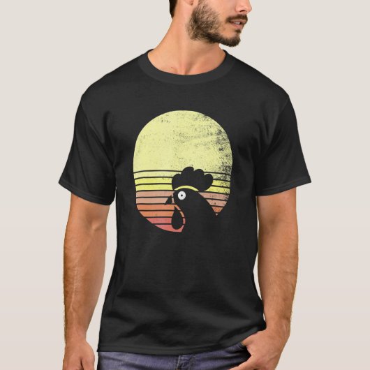 Brutale Kip Retro Zonsondergang T-shirt (Voorkant)