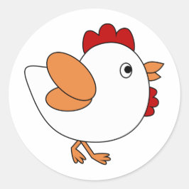 brutale kip ronde sticker