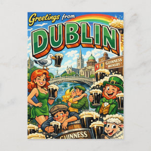 Brutale klassieke ansichtkaart van Dublin Briefkaart