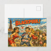 Brutale Klassieke Blackpool Ansichtkaart Briefkaart (Voorkant / Achterkant)