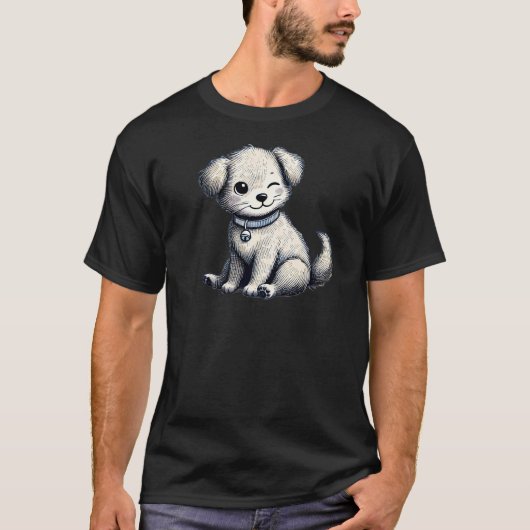 brutale knipoog - Sitting Golden Retriever TSQ T-shirt (Voorkant)