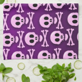 brutale Paarse schedel Theedoek (Gevouwen)