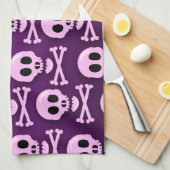 brutale Paarse schedel Theedoek (Quarter Fold)