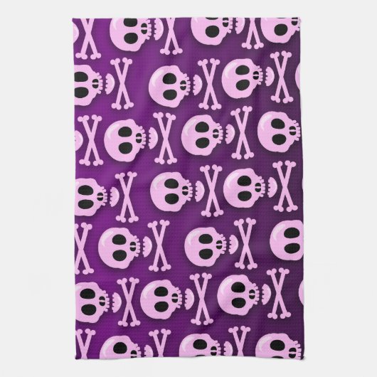 brutale Paarse schedel Theedoek (Verticaal)