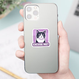 Brutale 'Pardon?' Tuxedo Kat  Sticker