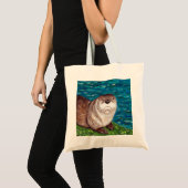 Brutale rivierotter-schildering tote bag (Voorkant (product))