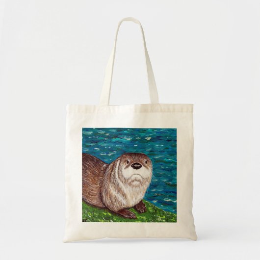 Brutale rivierotter-schildering tote bag (Voorkant)