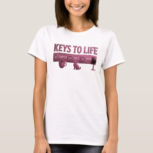 Brutale Rode COFFIE DAN WIJN Mode Kunst T-shirt (Voorkant)