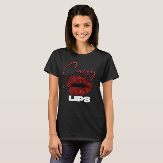 Brutale Rode Lippen T-shirt (Voorkant volledig)