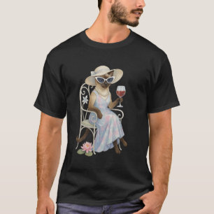 Brutale Siamese kat drinkt wijn voor kattenliefheb T-shirt