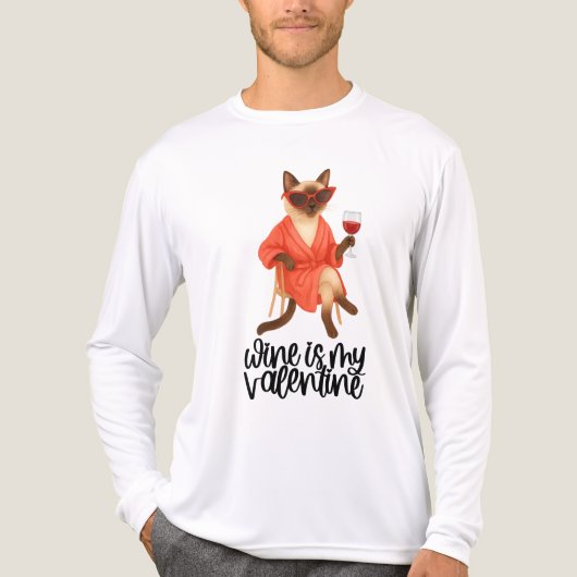 Brutale Siamese kat drinkt wijn voor kattenliefheb Tri-Blend Shirt (Voorkant volledig)