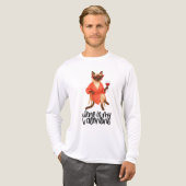 Brutale Siamese kat drinkt wijn voor kattenliefheb Tri-Blend Shirt (Voorkant)