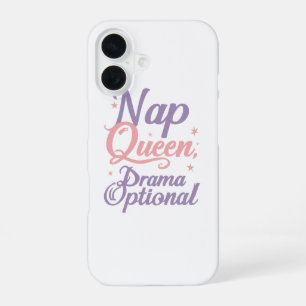 Brutale "Slaap Koningin" Pastel Typografie iPhone 16 Hoesje