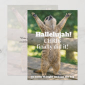 🎓🦥Brutale stokstaart Viering Kaart – Op Maat (Voorkant / Achterkant)