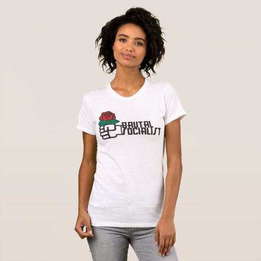 Brutale t-shirt van de socialistische vrouw (Voorkant volledig)
