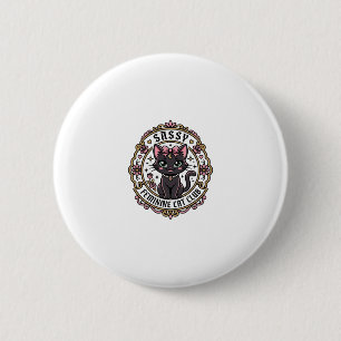 Brutale Vrouwelijke Kat Grappige Kat Liefhebber On Ronde Button 5,7 Cm