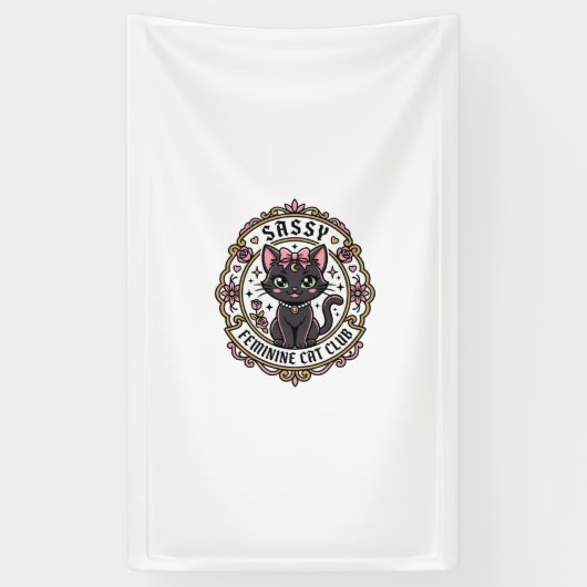 Brutale Vrouwelijke Kat Grappige Kattenliefhebber Spandoek (Verticaal)