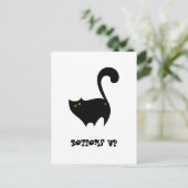 brutale zwarte kat bottoms up grappig briefkaart (Staand voorkant)