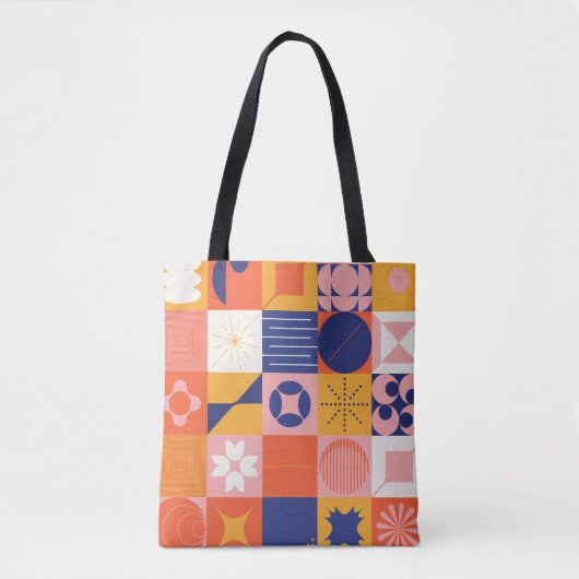 Brutalism art inspired abstract pattern made with  tote bag (Voorkant)