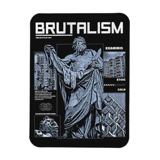 Brutalisme - Brutalistisch Streetwear Design Magneet (Verticaal)