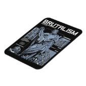 Brutalisme - Brutalistisch Streetwear Design Magneet (Linkerzijde)