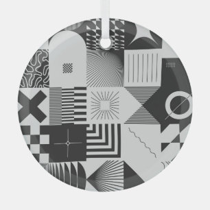 Brutalisme Kunst: geometrische patronen Glas Ornament