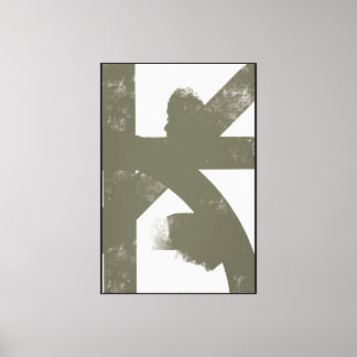Brutalist Abstracte Typografie - Minimalistische P Canvas Afdruk