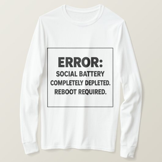 Brutalist Fout Sociale Batterij Leeg TShirt (Design voorkant)