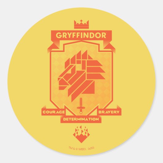 Brutalist GRYFFINDOR™ Crest Ronde Sticker (Voorkant)