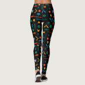 Brutalist HOGWARTS™ House ontwerpt patroon Leggings (Achterkant)