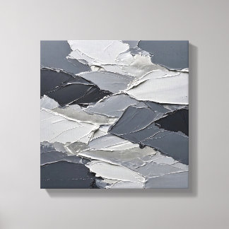 Brutalist Leigrijze Betonnen Pleister Impasto Muur Canvas Afdruk