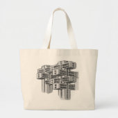 Brutalist Modernist Architecture Sketch Tas (Voorkant)