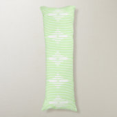 Brutalist Pulse: Pistaccio Green & White Lichaamskussen (Voorkant Verticaal)