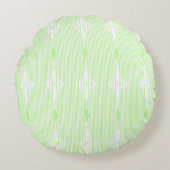 Brutalist Pulse: Pistaccio Green & White Rond Kussen (Voorkant)