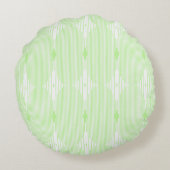 Brutalist Pulse: Pistaccio Green & White Rond Kussen (Achterkant)