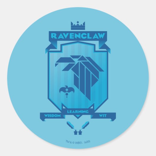 Brutalist RAVENCLAW™ Crest Ronde Sticker (Voorkant)