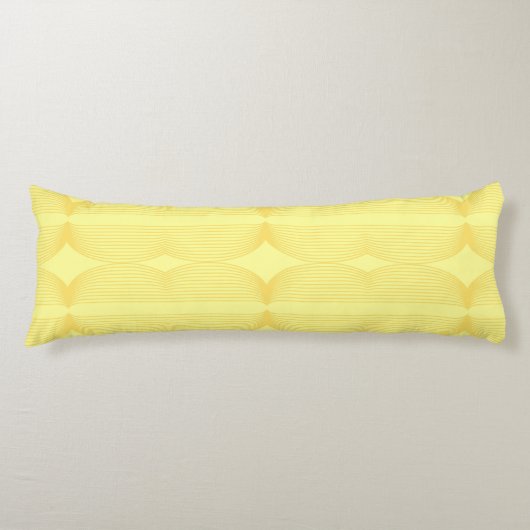 Brutalist Waves: Happy Yellow & Cream de Banane Lichaamskussen (Voorkant)