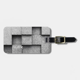 Brutalistische betonblokken – industriële textuur bagagelabel