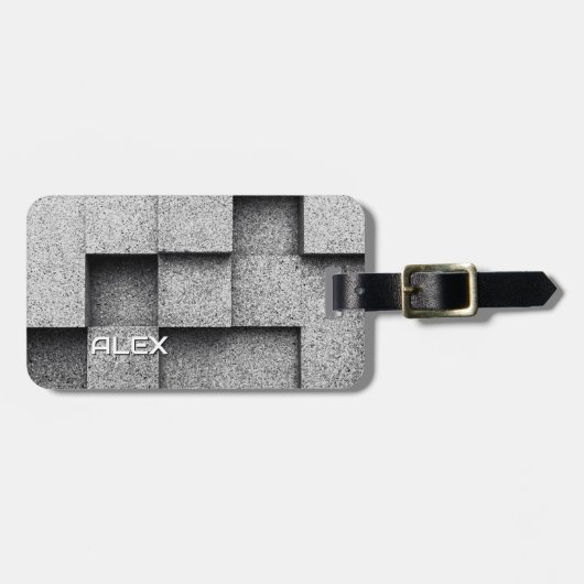 Brutalistische betonblokken – industriële textuur bagagelabel (Voorkant horizontaal)