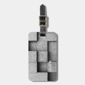 Brutalistische betonblokken – industriële textuur bagagelabel (Voorkant verticaal)