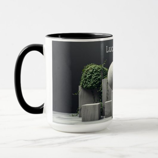 Brutalistische Botanische Moderne Betonnen Blad Mok (Links)