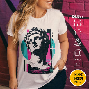 Brutalistische Retro Jezus Griekse Standbeeld Kolo Grote Maat T-shirt