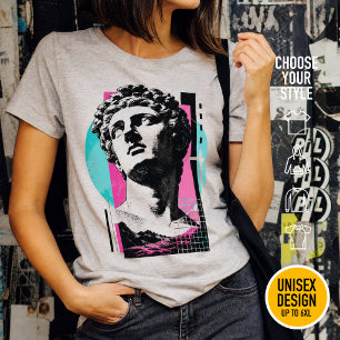 Brutalistische Retro Jezus Griekse Standbeeld Kolo T-shirt