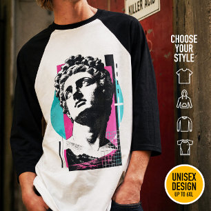Brutalistische Retro Jezus Griekse Standbeeld Kolo T-shirt
