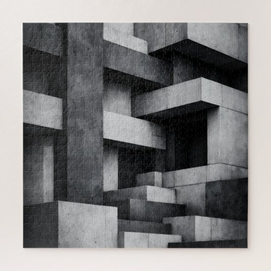 Brutalististisch penthouse-ontwerp monochroom inte legpuzzel (Verticaal)