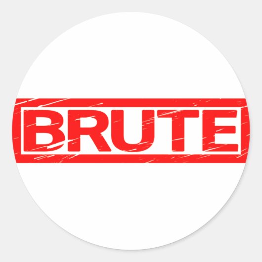 Brute Stamp Ronde Sticker (Voorkant)