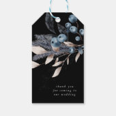 brute winterbloemmonogram voor de vorsty dusty blu cadeaulabel (Achterkant)