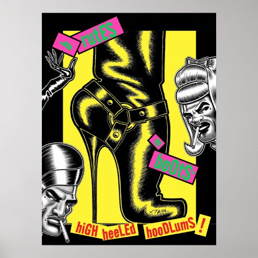 Brutes In Boots™/Biker Boot/Geel Poster (Voorkant)